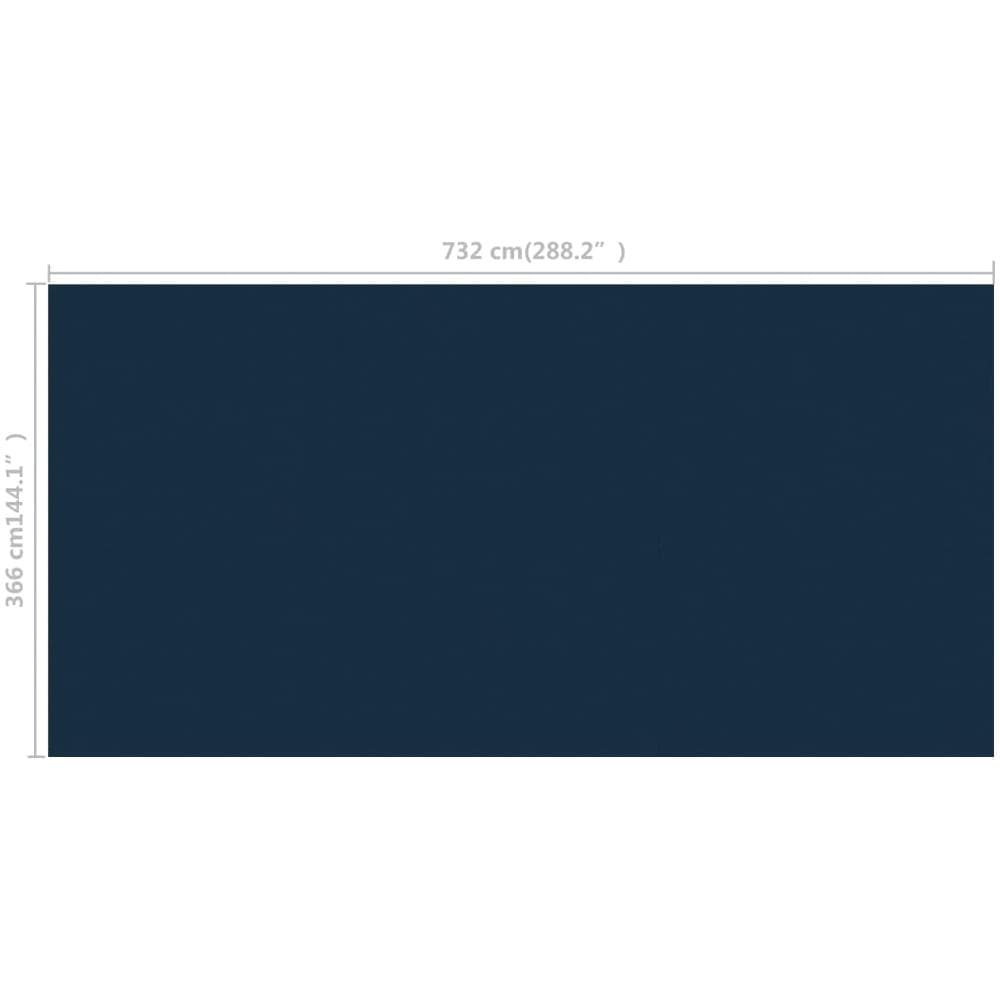 Pellicola Galleggiante Solare Pe Piscina 732x366 Cm Nero E Blu - Foto 5