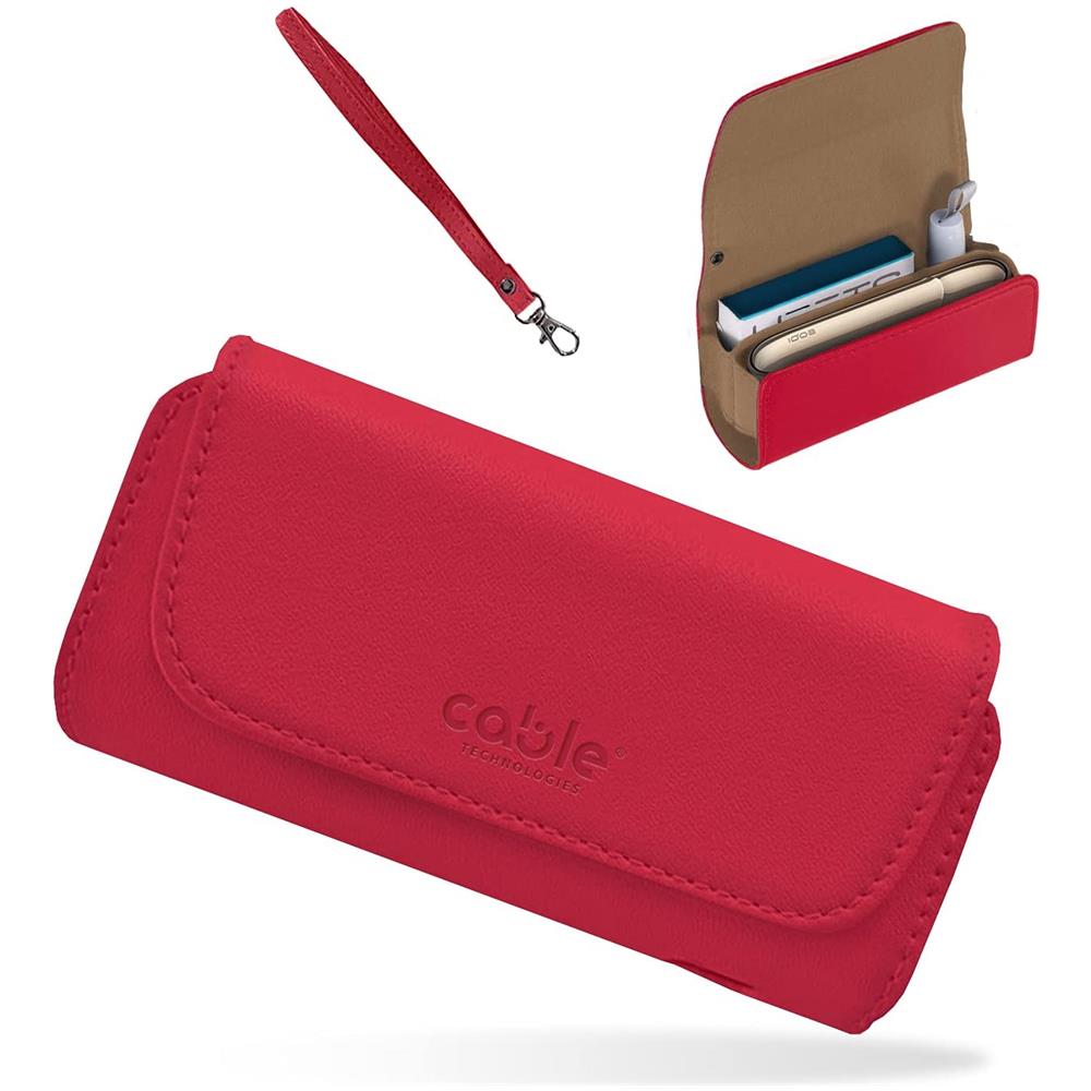 Custodia In Eco-pelle Di Alta Qualità Per Iqos 3/3 Duo / 2.4/2.4 Plus, Astuccio In Tela E Pelle Pu, organizer Iqos, Cover / borsello Sigaretta Elettronica, accessori (rossa) - Foto 1