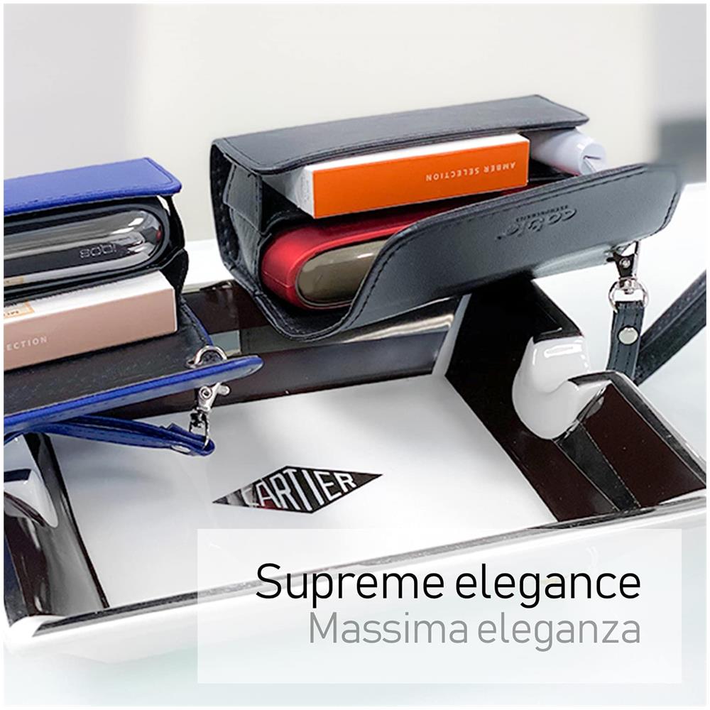 Custodia In Eco-pelle Di Alta Qualità Per Iqos 3/3 Duo / 2.4/2.4 Plus, Astuccio In Tela E Pelle Pu, organizer Iqos, Cover / borsello Sigaretta Elettronica, accessori (rossa) - Foto 6