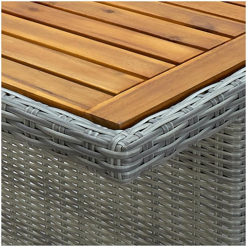 Set Pranzo da Giardino 9pz con Cuscini Polyrattan Grigio Chiaro - Foto 3