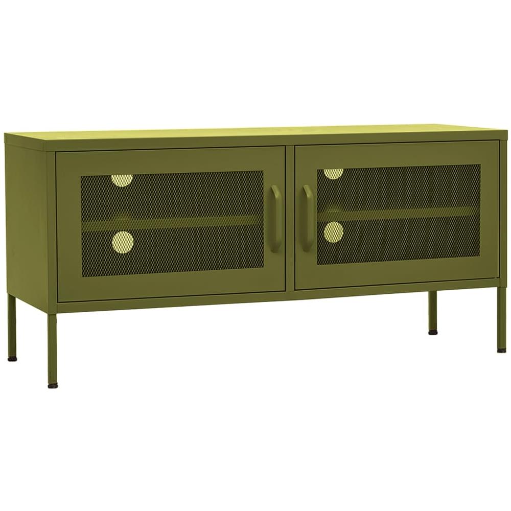 Mobile Tv Verde Oliva 105x35x50 Cm In Acciaio - Foto 1