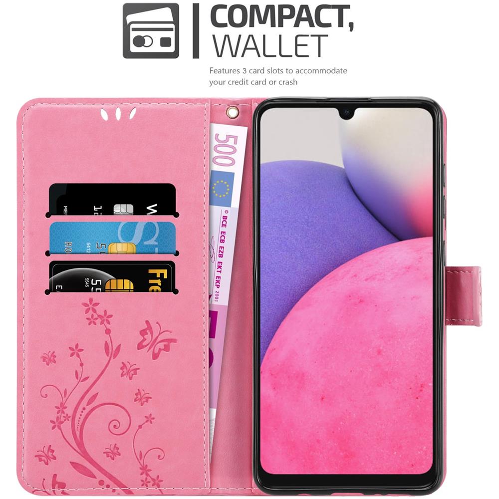 Cadorabo Custodia Compatibile Con Samsung Galaxy A33 5g In Rosa Fiore - Coperchio Protettivo In Design Floreale Con Chiusura Magnetica, Funzione Stand E Slot Per Carte - Foto 2