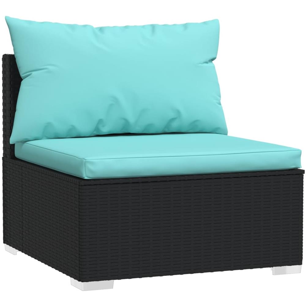 Set Divani Da Giardino 6 Pz Con Cuscini In Polyrattan Nero - Foto 8