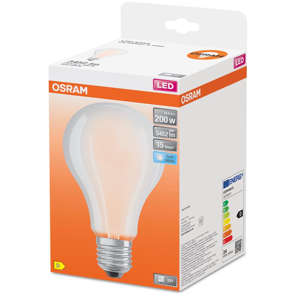 Lampada Led | Attacco: E27 | Cool White | 4000 K | 24 W | Sostituzione Per 200 W Incandescent Bulb | Opaco | Led Star Classic A [ classe Di Efficienza Energetica D] - Foto 2