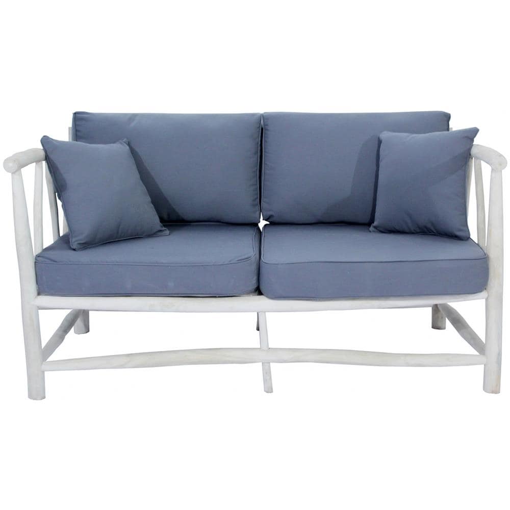 Poltrona Di Teak Con Cuscino Grigio Moa - Foto 1