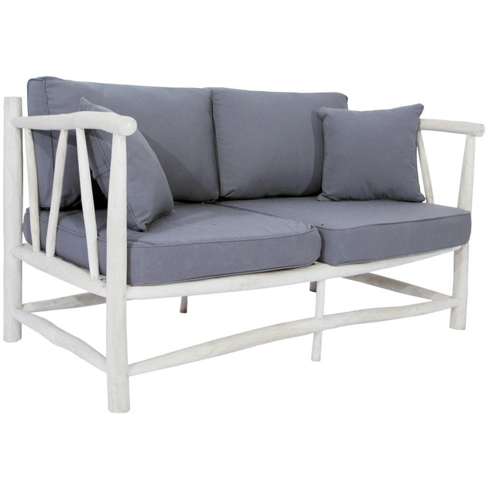 Poltrona Di Teak Con Cuscino Grigio Moa - Foto 4