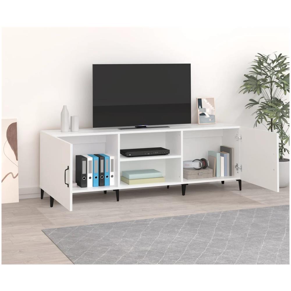 Mobile Porta Tv Bianco 150x30x50 Cm In Legno Multistrato - Foto 9