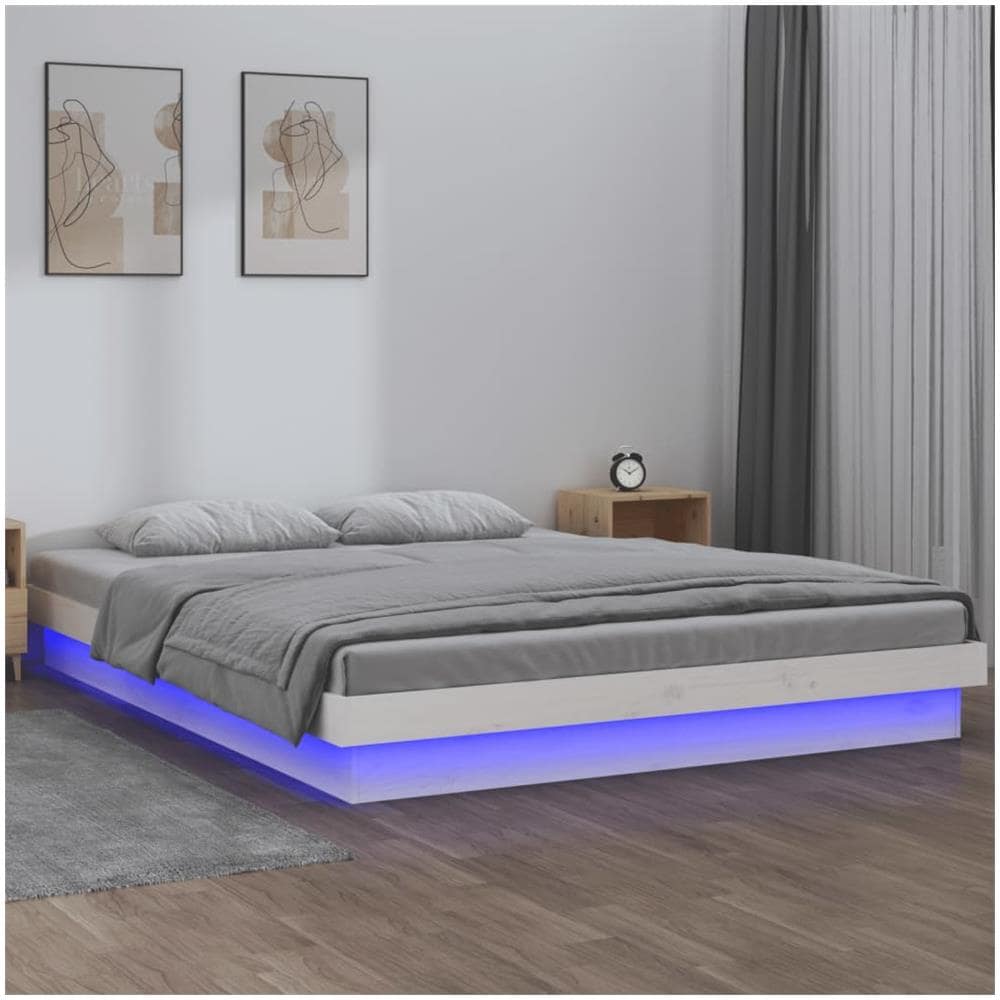 Giroletto Con Led Bianco 140x200 Cm In Legno Massello - Foto 1