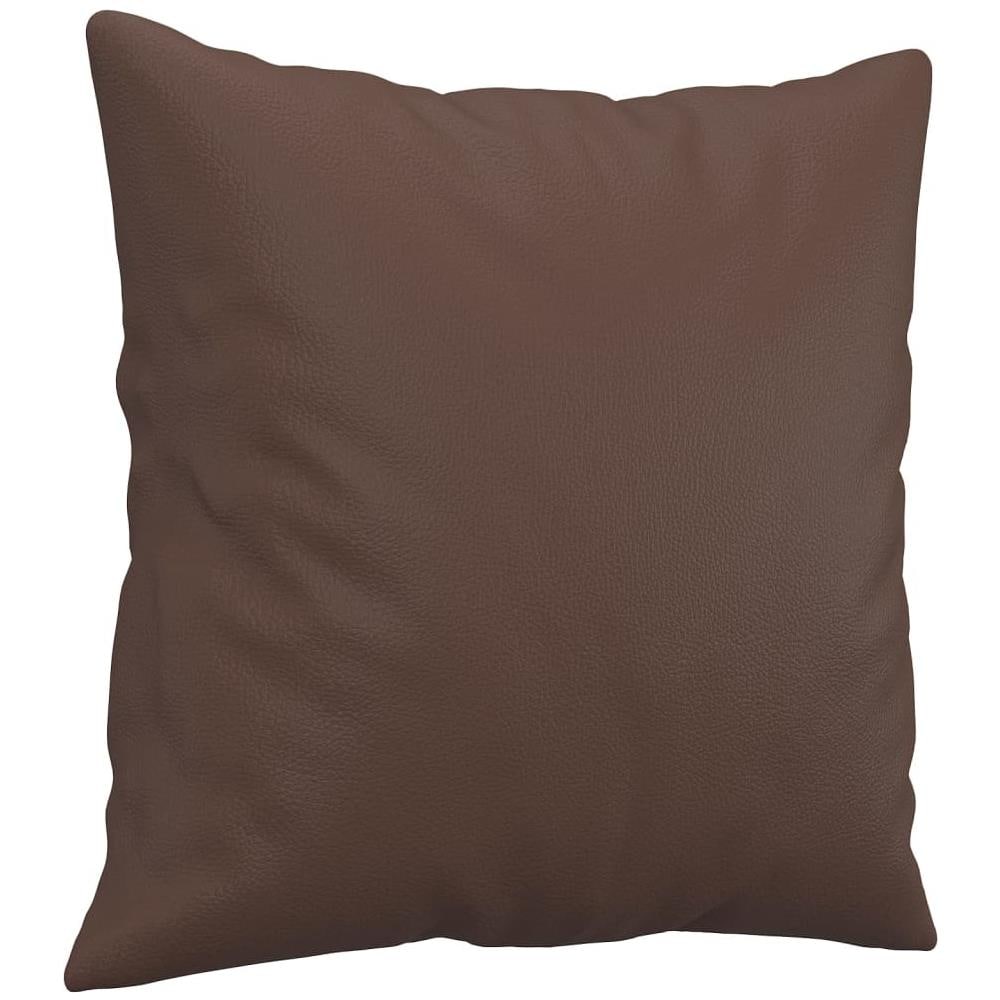 Cuscini Decorativi 2pz Marrone 40x40 Cm In Similpelle - Foto 5