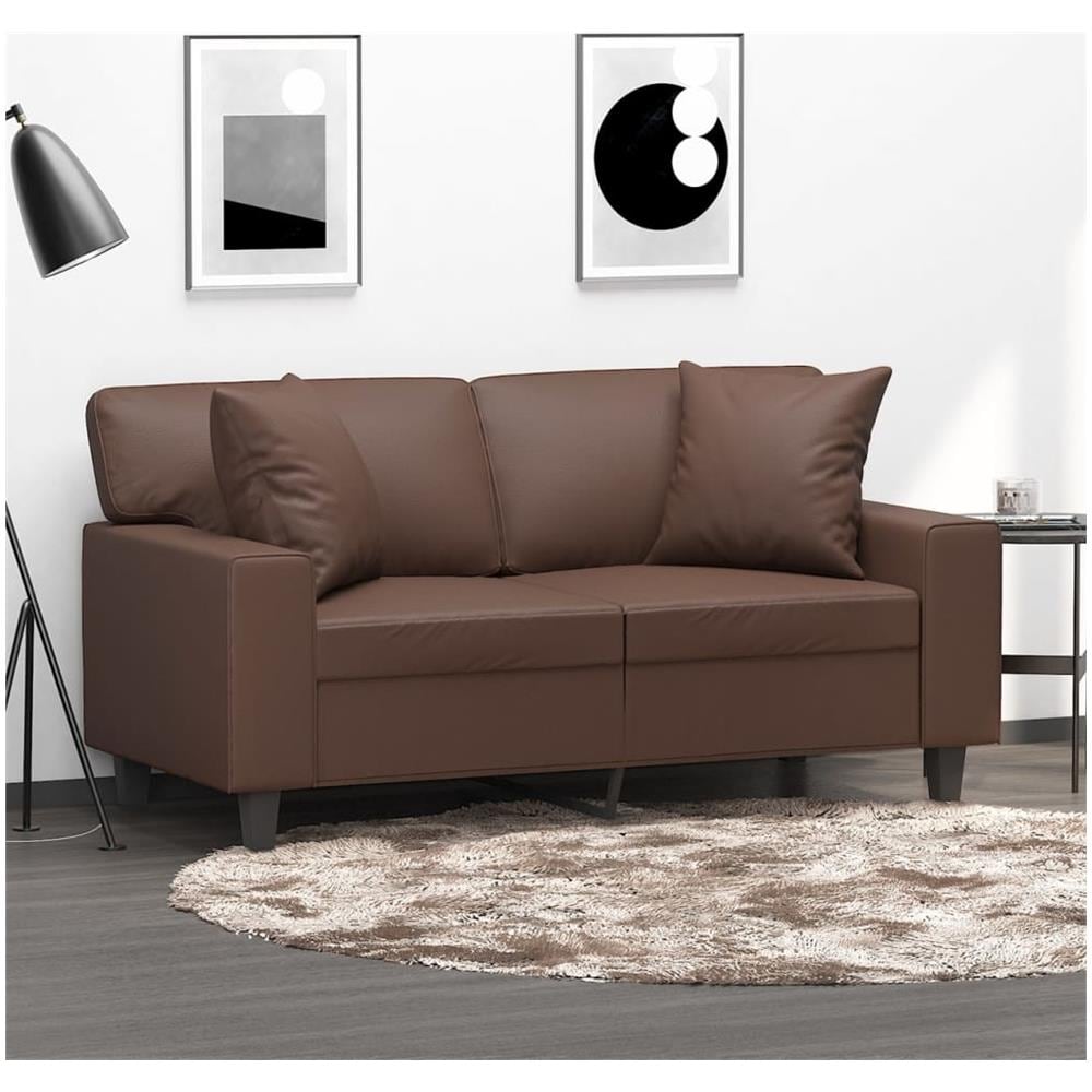 Cuscini Decorativi 2pz Marrone 40x40 Cm In Similpelle - Foto 1