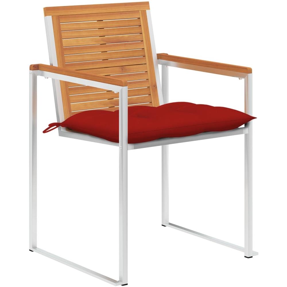 Sedie Da Giardino Con Cuscini 4 Pz In Legno Massello Di Acacia - Foto 2