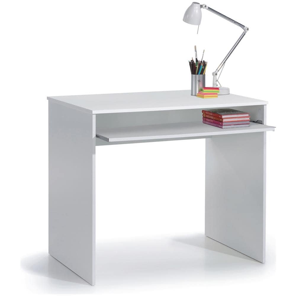 Scrivania Dayton, Scrittoio Per Ufficio Con Ripiano, Tavolo Da Studio Porta Pc Da Ufficio O Cameretta, Tavolo Da Studio, 90x54h79 Cm, Bianco - Foto 4