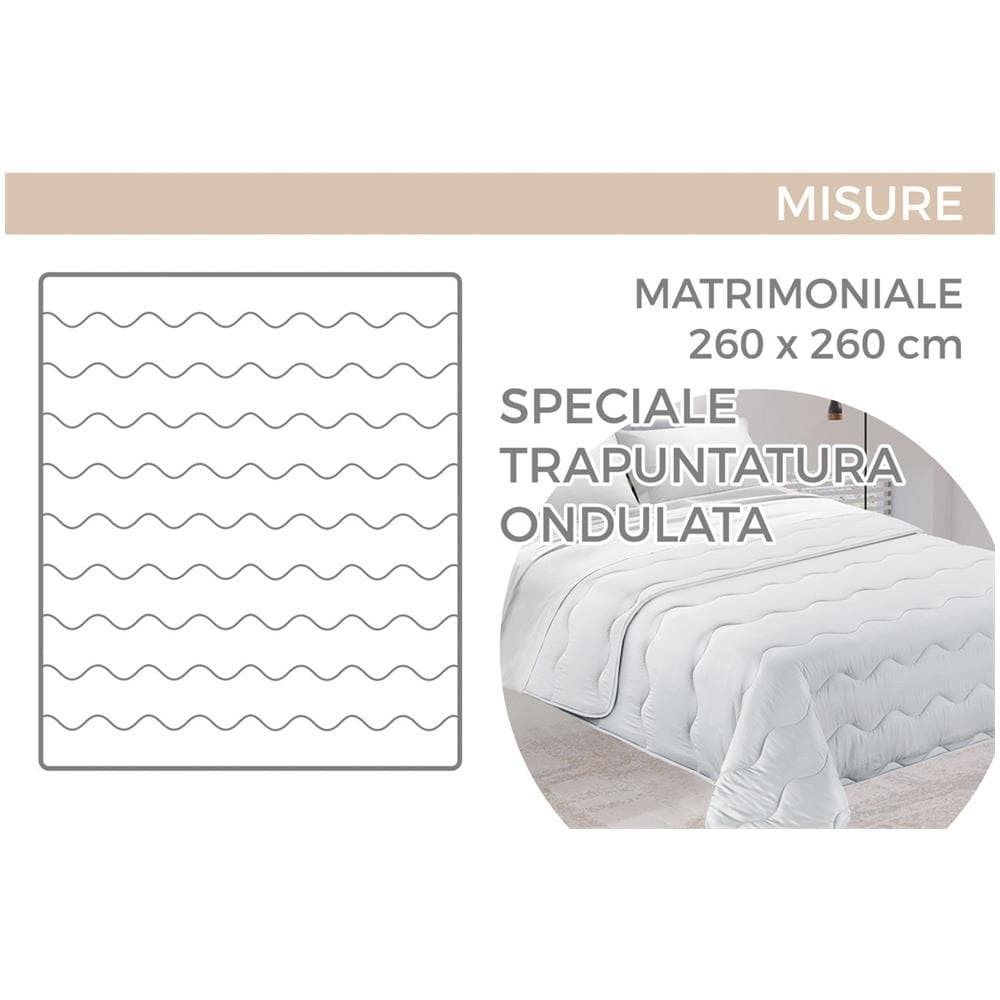 Trapunta Piumone Letto Invernale Imbottita 300gr Microfibra Double Face Bicolor Piazza E Mezza Grigio-grigio - Foto 5