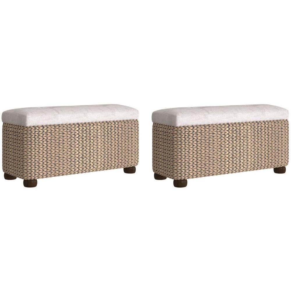 Panche Portaoggetti 2 Pz Con Cuscino Grigio 69 Cm Tifa - Foto 2