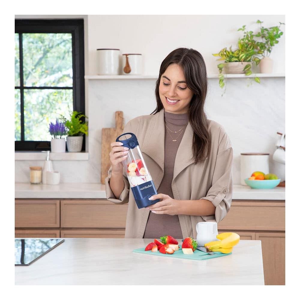 Frullatore Portatile NBP003NBL con Capacità 0.475 Litri Ricaricabile Caraffa in Tritan Lame in Acciaio Colore Blu - Foto 5