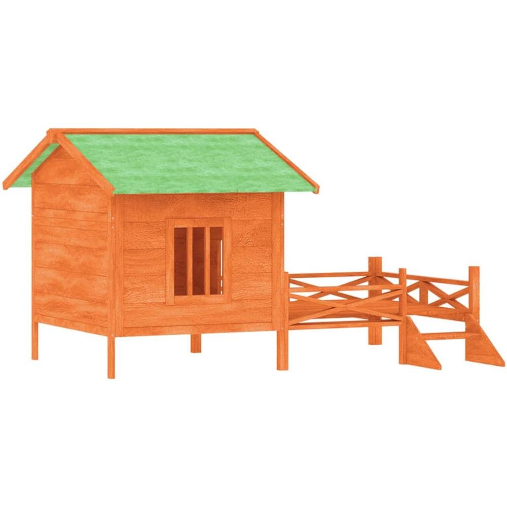 Cuccia Per Cani Marrone 159x120x88,5 Cm Legno Massello Di Pino - Foto 2