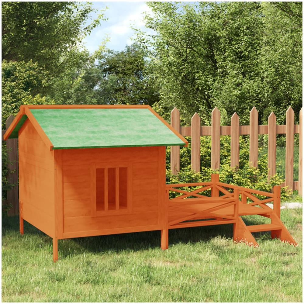 Cuccia Per Cani Marrone 159x120x88,5 Cm Legno Massello Di Pino - Foto 1