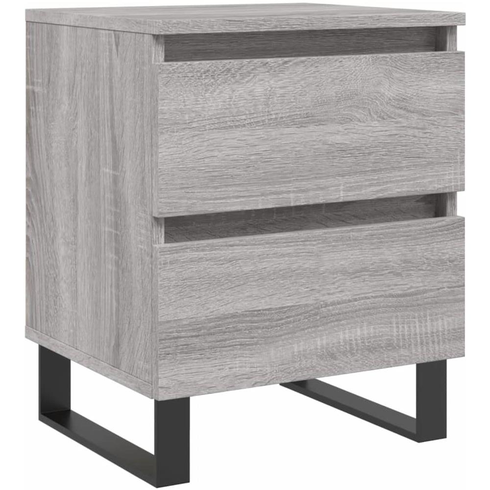 Comodino Grigio Sonoma 40x35x50 Cm In Legno Multistrato - Foto 2
