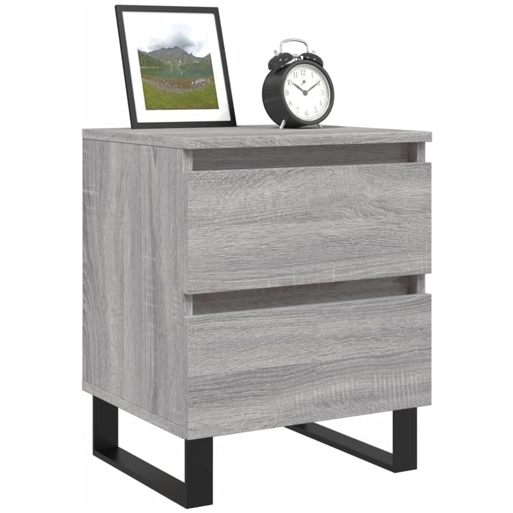 Comodino Grigio Sonoma 40x35x50 Cm In Legno Multistrato - Foto 3