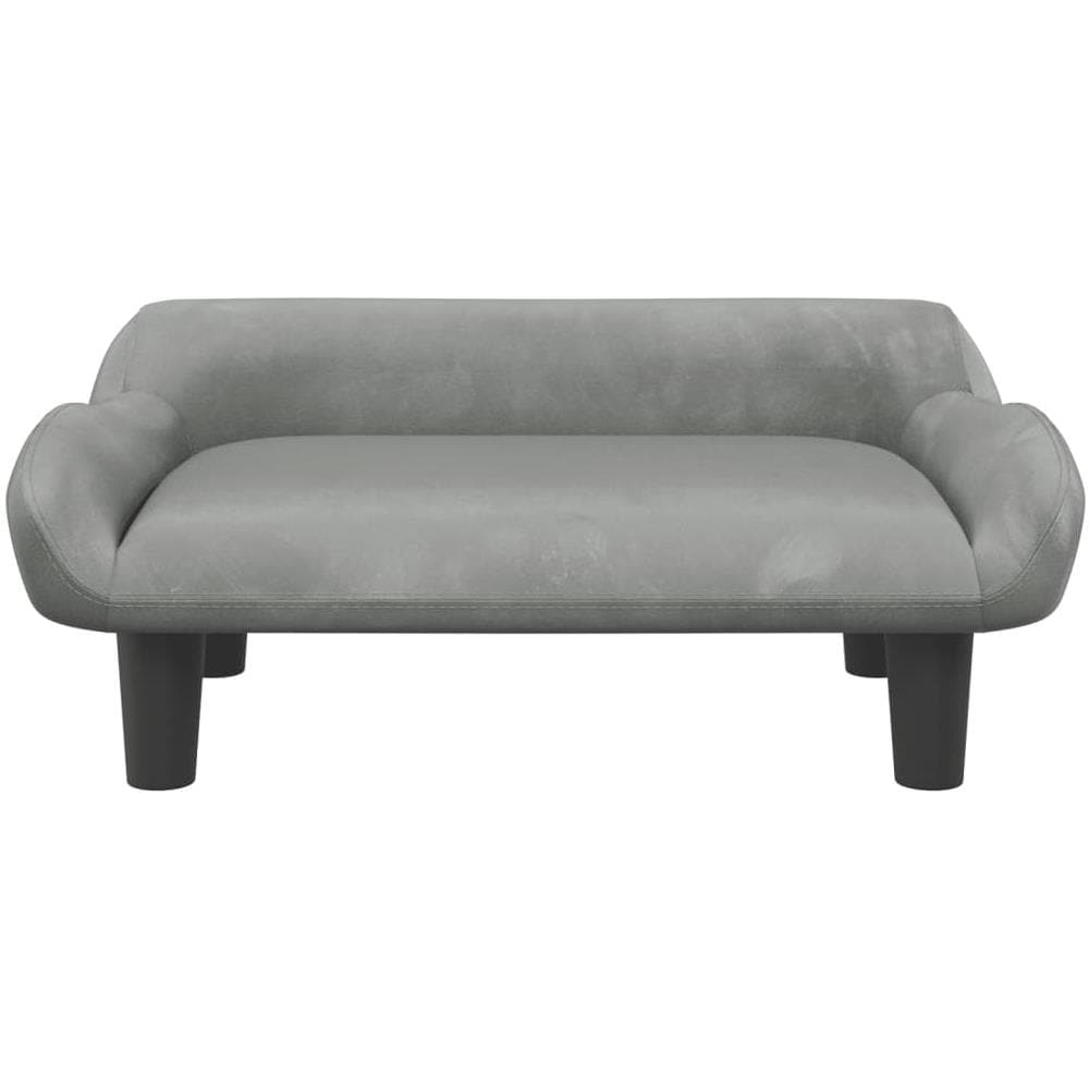 Divano Per Bambini Grigio Chiaro 70x40x24 Cm In Velluto - Foto 2