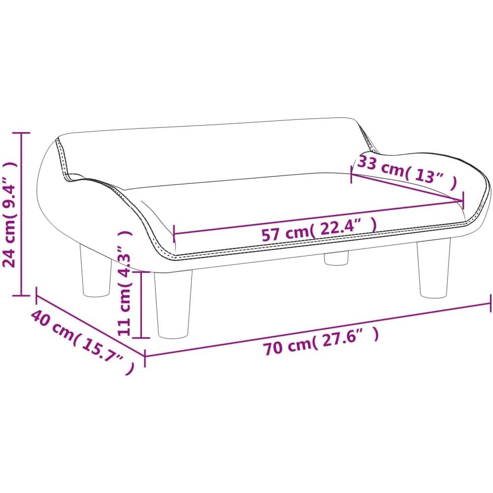 Divano Per Bambini Grigio Chiaro 70x40x24 Cm In Velluto - Foto 6