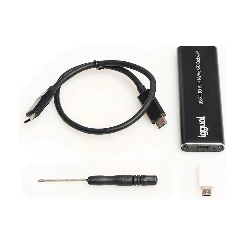 Custodia Esterna per USB 3.2 Gen 2 M. 2 Nvme /Sata SSD Alluminio Nero - Foto 2