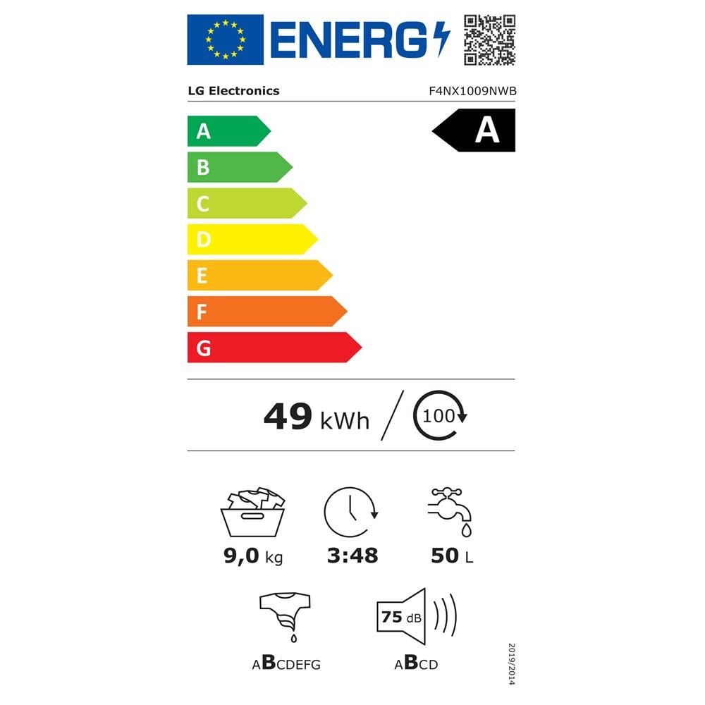 Lavatrice Standard F4NX1009NWB Bianca 9 Kg Classe A Centrifuga 1400 Giri Colore Bianco - Foto 2
