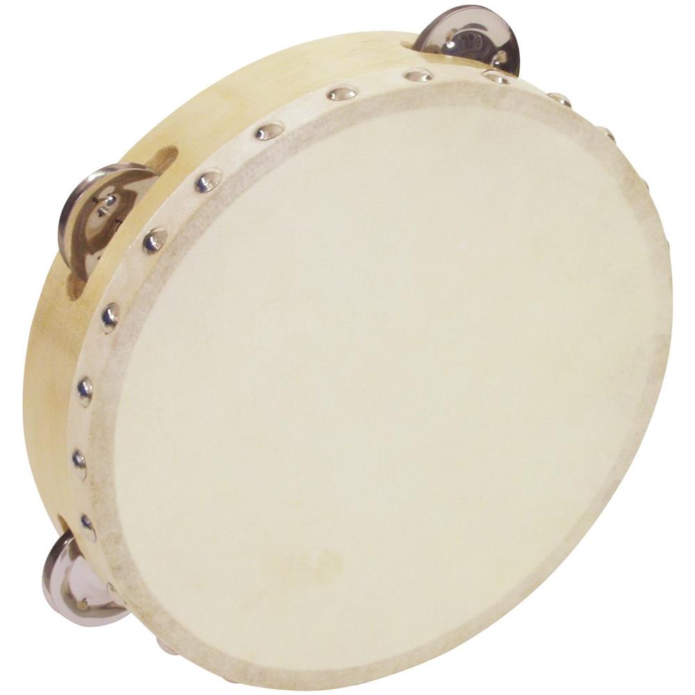Tamburello Cn 4 Coppie Di Jingle, Tamburo Pelle Naturale, 20 Cm Dth-804 - Foto 1