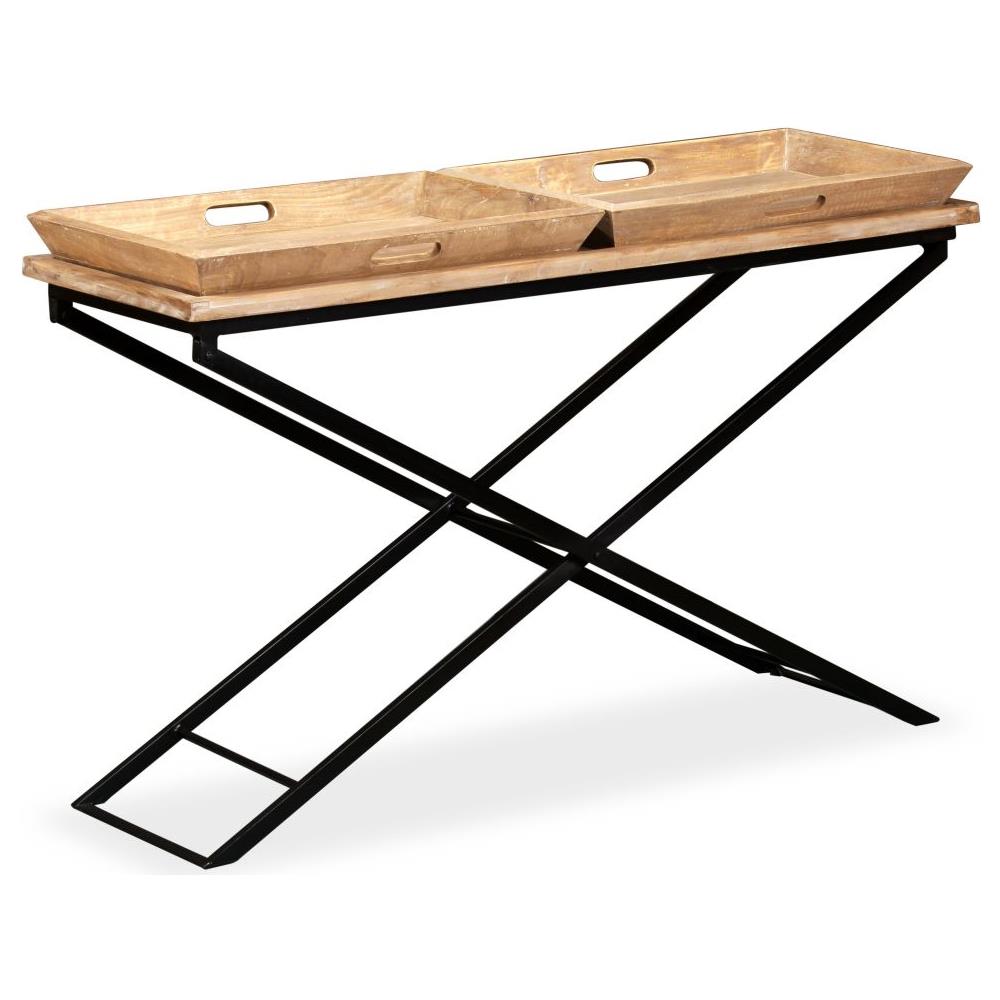 Tavolino Consolle In Legno Massello Di Mango 130x40x80 Cm - Foto 1