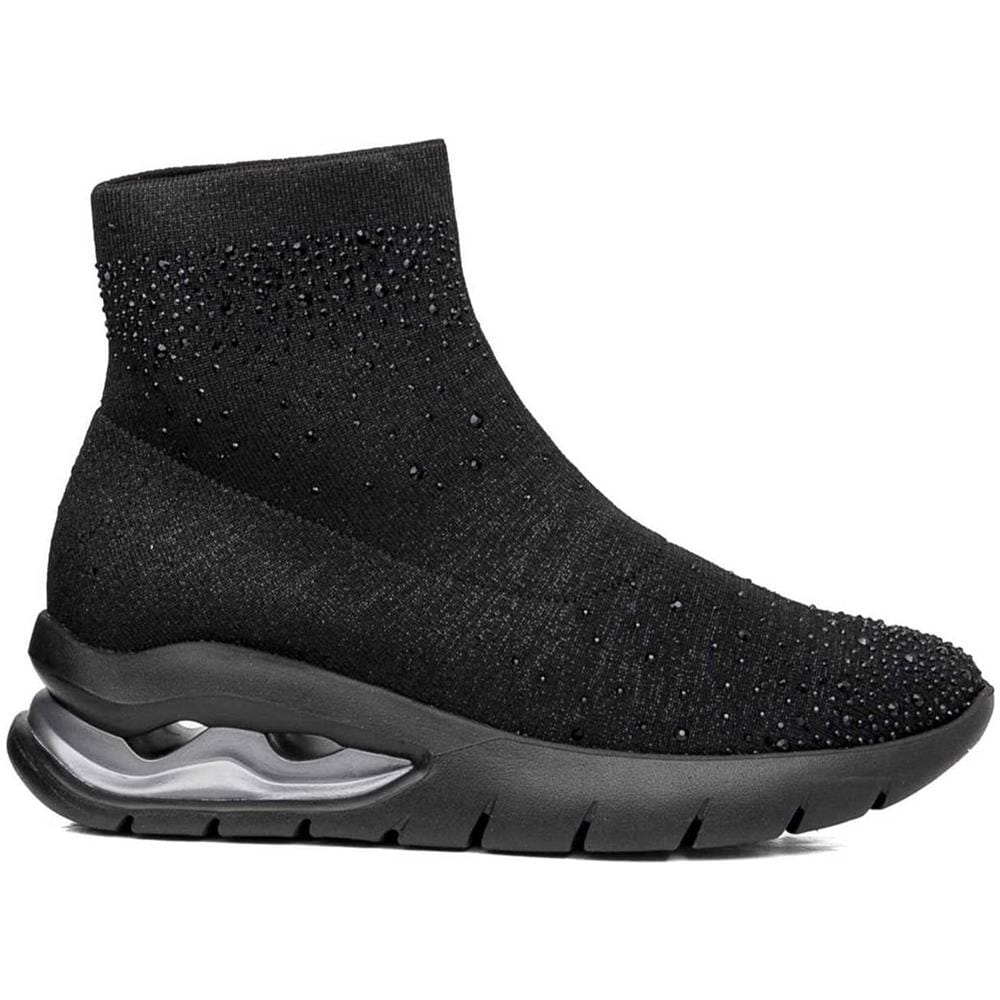 45801 Aria Slipon Calza Strass Sneakers Scarpa Ultralight Donna Pelle Bianco 37 - Foto 1