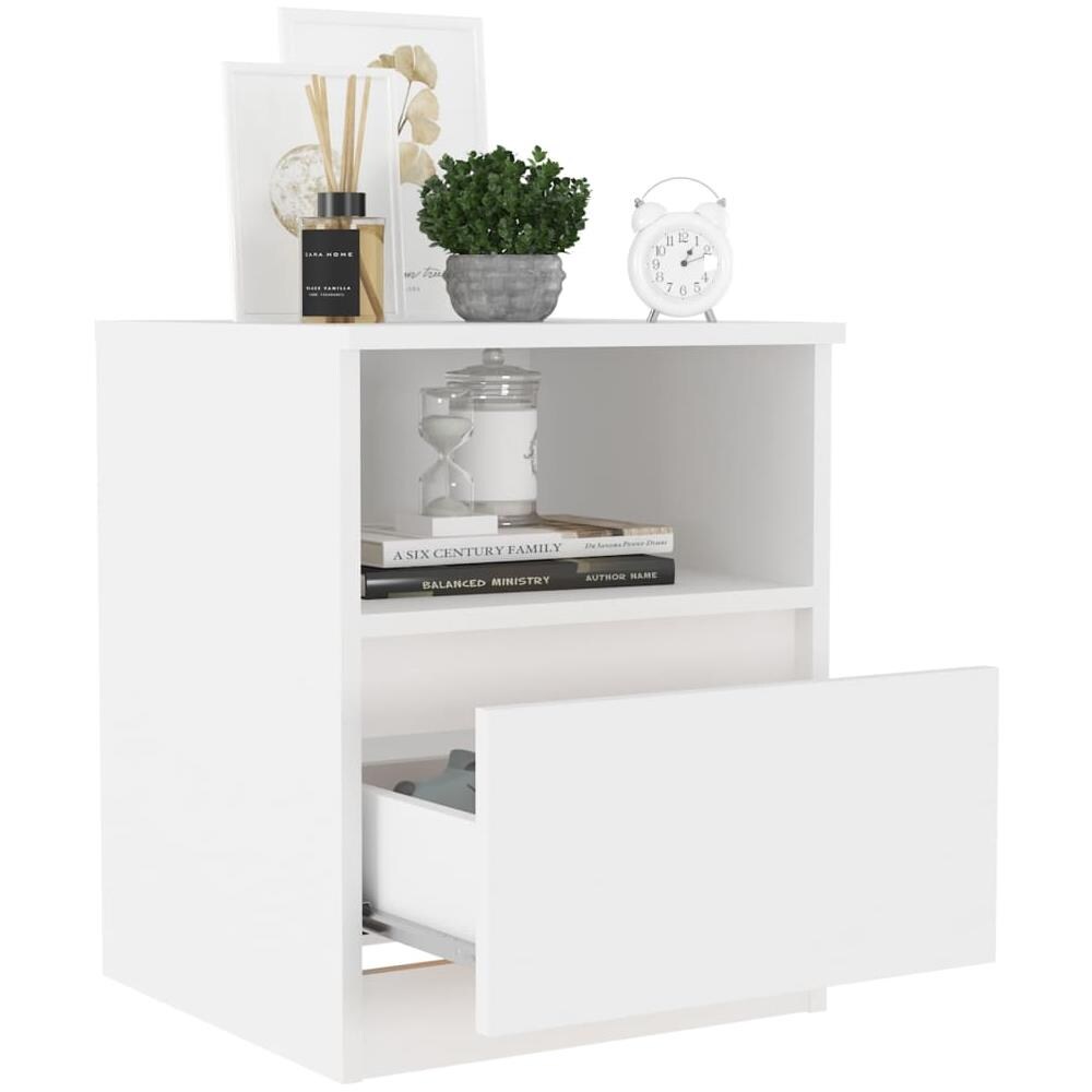 Comodino Bianco 40x40x50 cm in Legno Multistrato - Foto 3