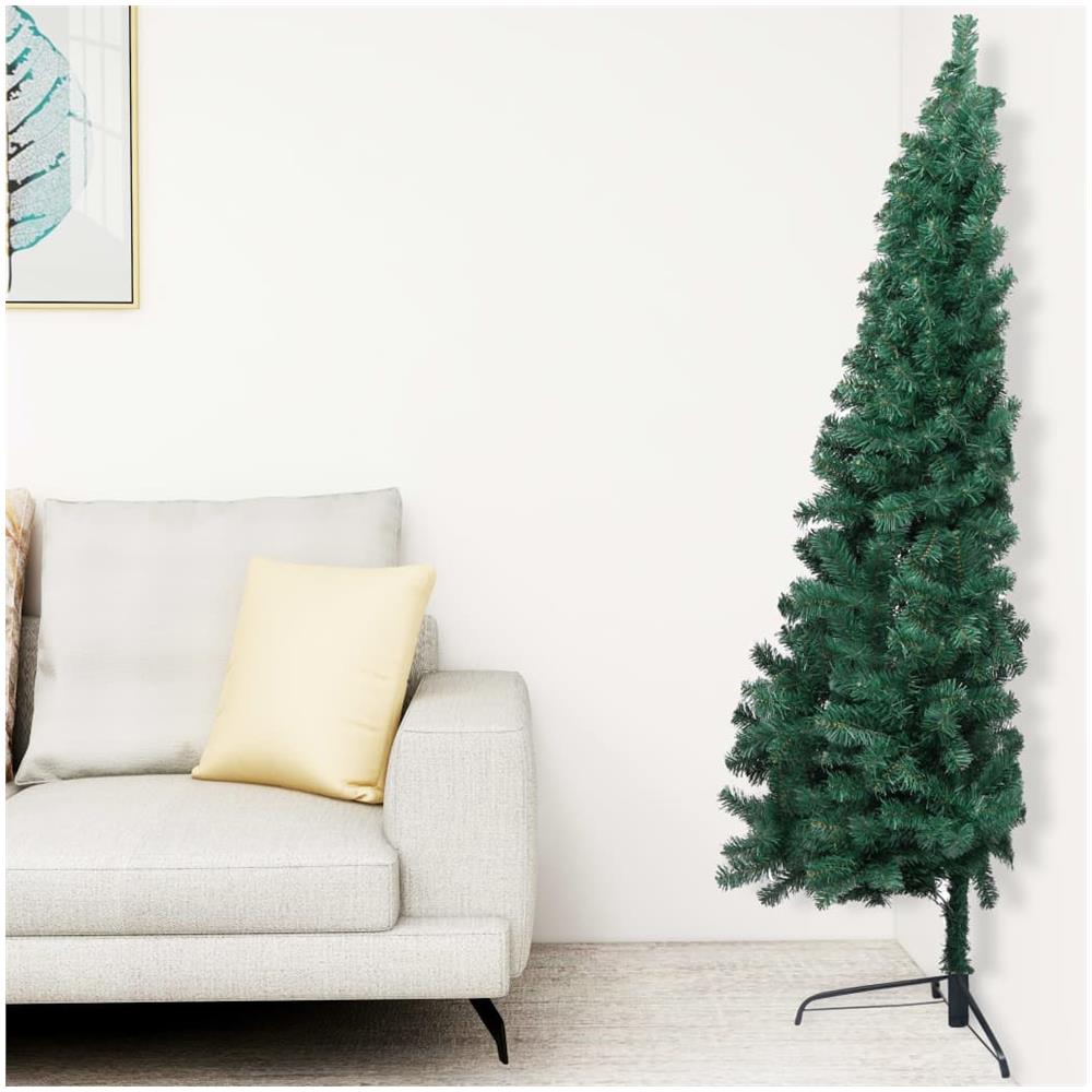 Albero di Natale Artificiale Metà con Supporto Verde 120 cm PVC - Foto 1