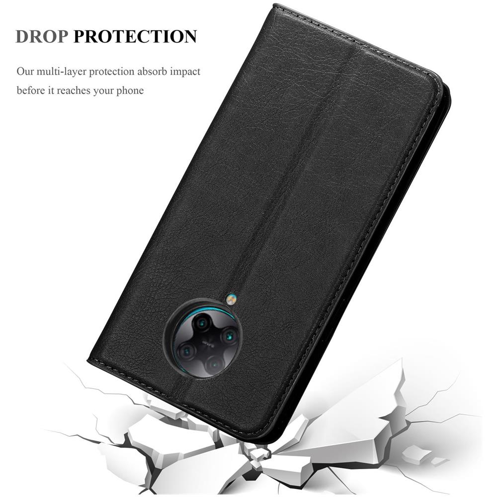 Custodia Compatibile Con Xiaomi Poco F2 Pro In Nero Di Notte - Coperchio Protettiva Con Chiusura Magnetica, Funzione Stand E Tasca Per Le Carte - Foto 8