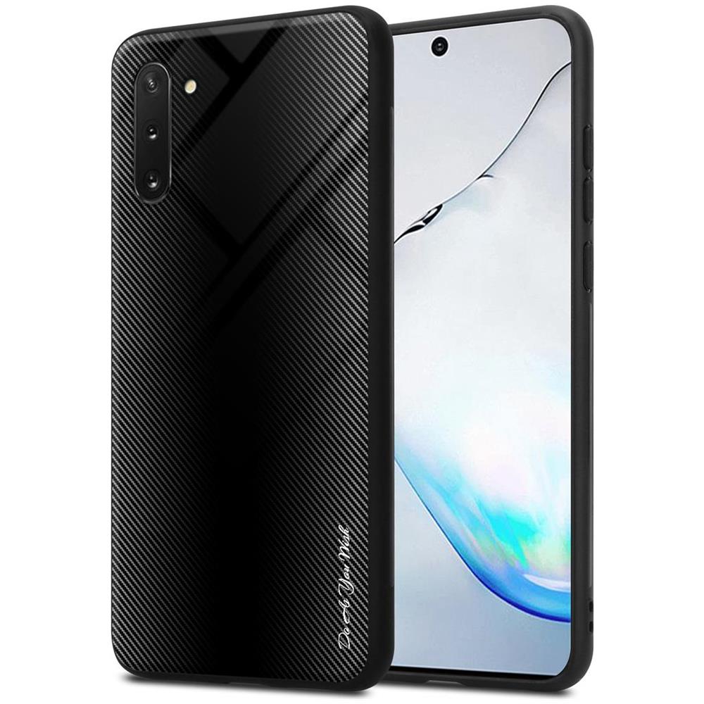 Custodia Compatibile Con Samsung Galaxy Note 10 - Ottica A Strisce In Opale Nero - Coperchio Protettivo In Vetro Temperato E Silicone Tpu - Foto 1