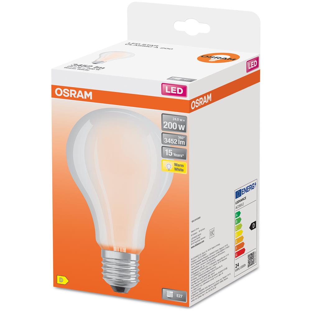 Lampada Led | Attacco: E27 | Warm White | 2700 K | 24 W | Sostituzione Per 200 W Incandescent Bulb | Opaco | Led Star Classic A [ classe Di Efficienza Energetica D] - Foto 2