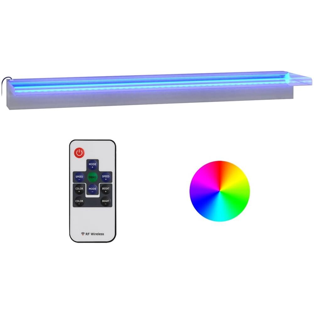 Sfioratore A Cascata Con Led Rgb Acciaio Inox 90 Cm - Foto 2