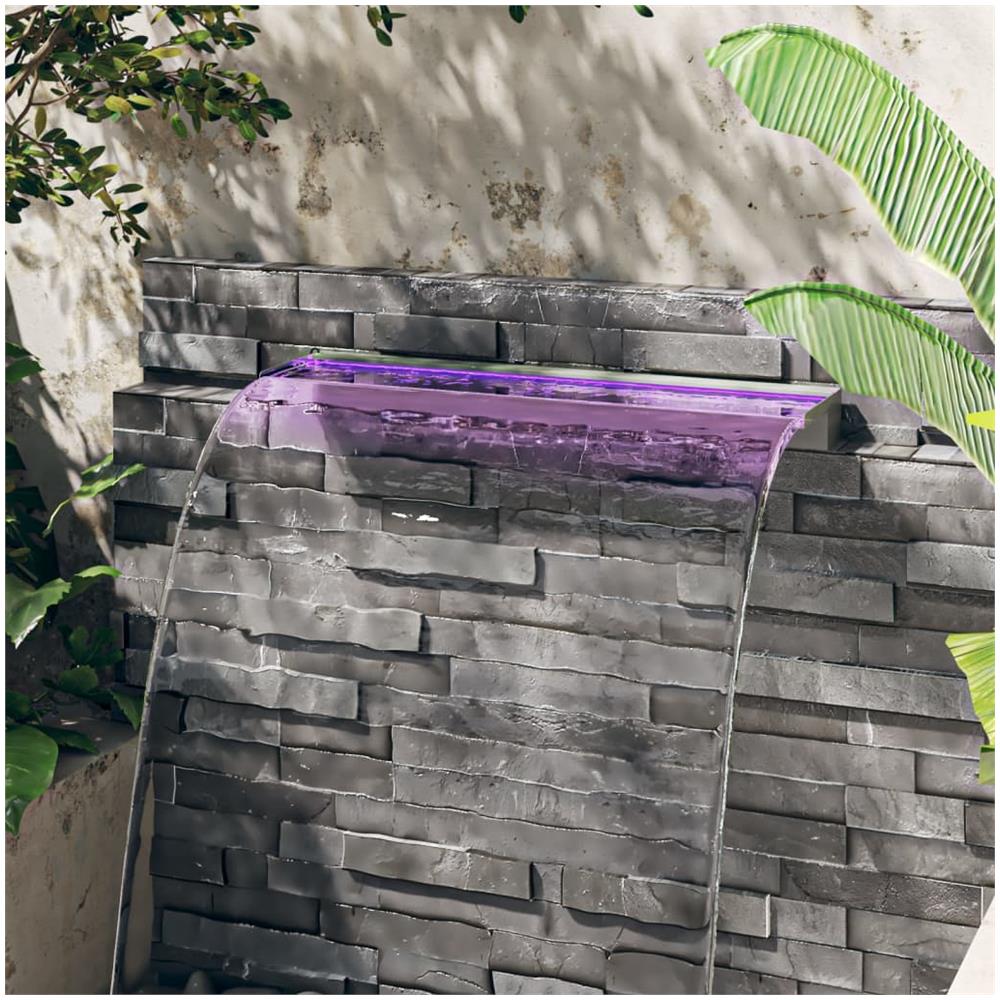Sfioratore A Cascata Con Led Rgb Acciaio Inox 90 Cm - Foto 1