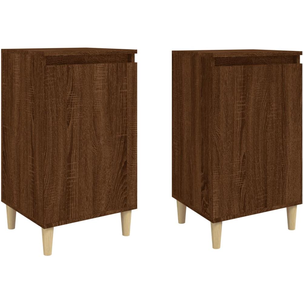 Comodini 2 Pz Rovere Marrone 40x35x70 Cm In Legno Multistrato - Foto 2