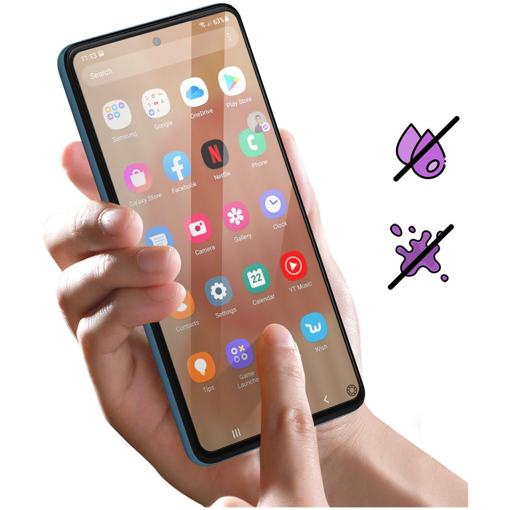 Vetro Temperato Per Samsung Galaxy A72 Garanzia A Vita Bordo Nero - Foto 2