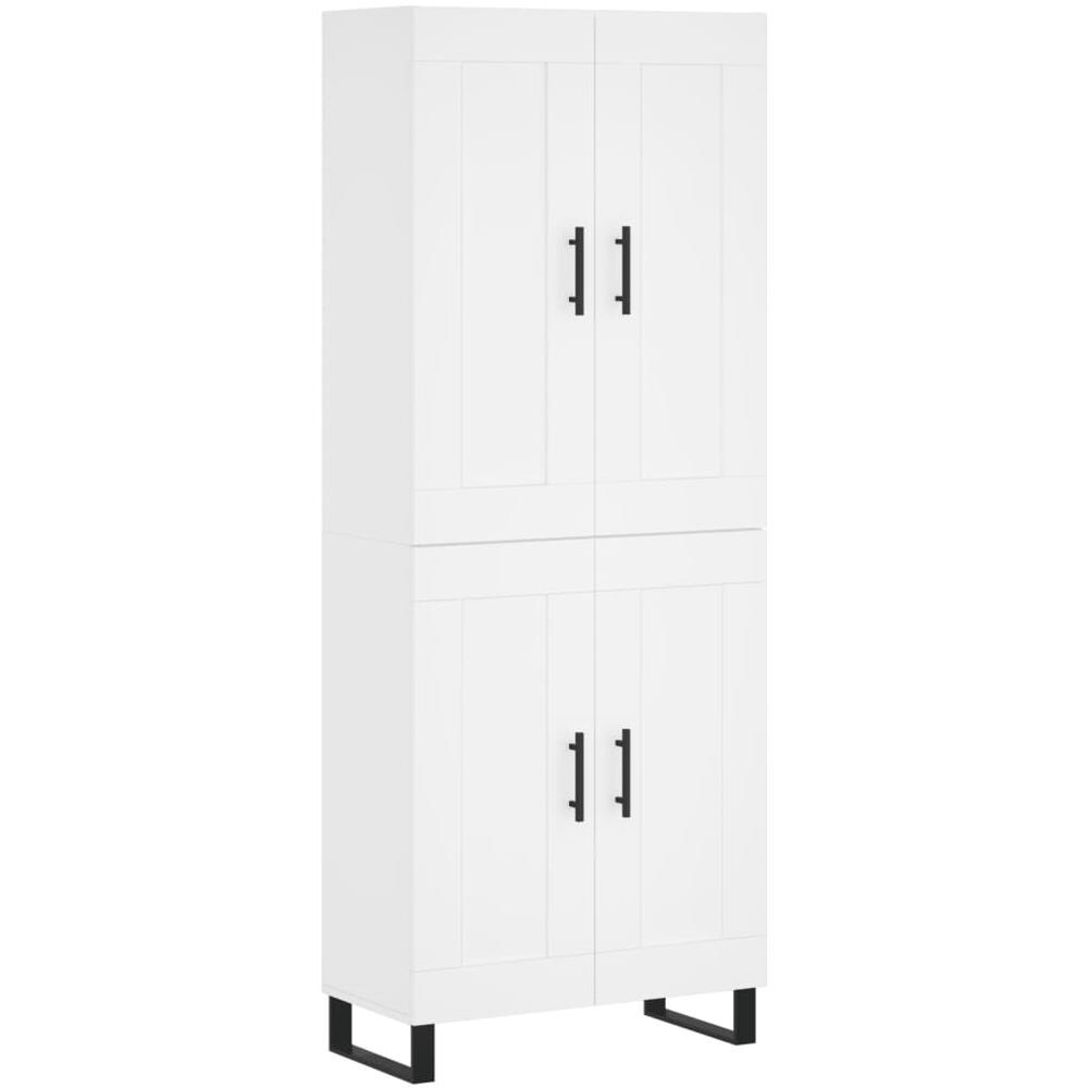 Credenza Bianca 69,5x34x180 Cm In Legno Multistrato - Foto 2