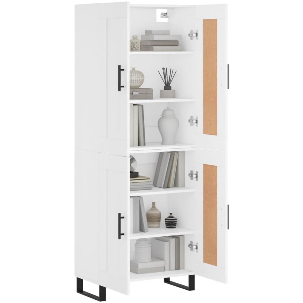 Credenza Bianca 69,5x34x180 Cm In Legno Multistrato - Foto 3