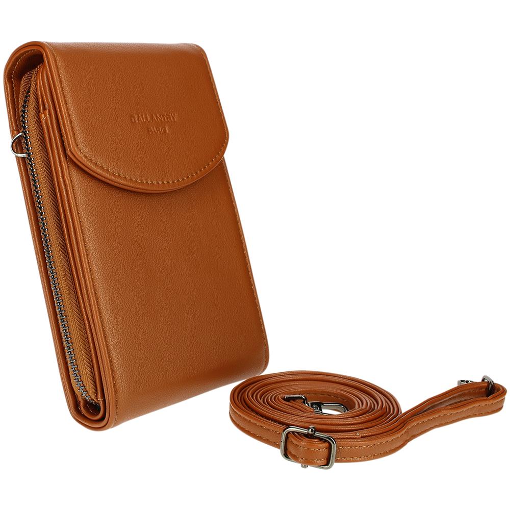 Borsa A Tracolla Multiscomparto In Similpelle - Paris - Marrone - Foto 2