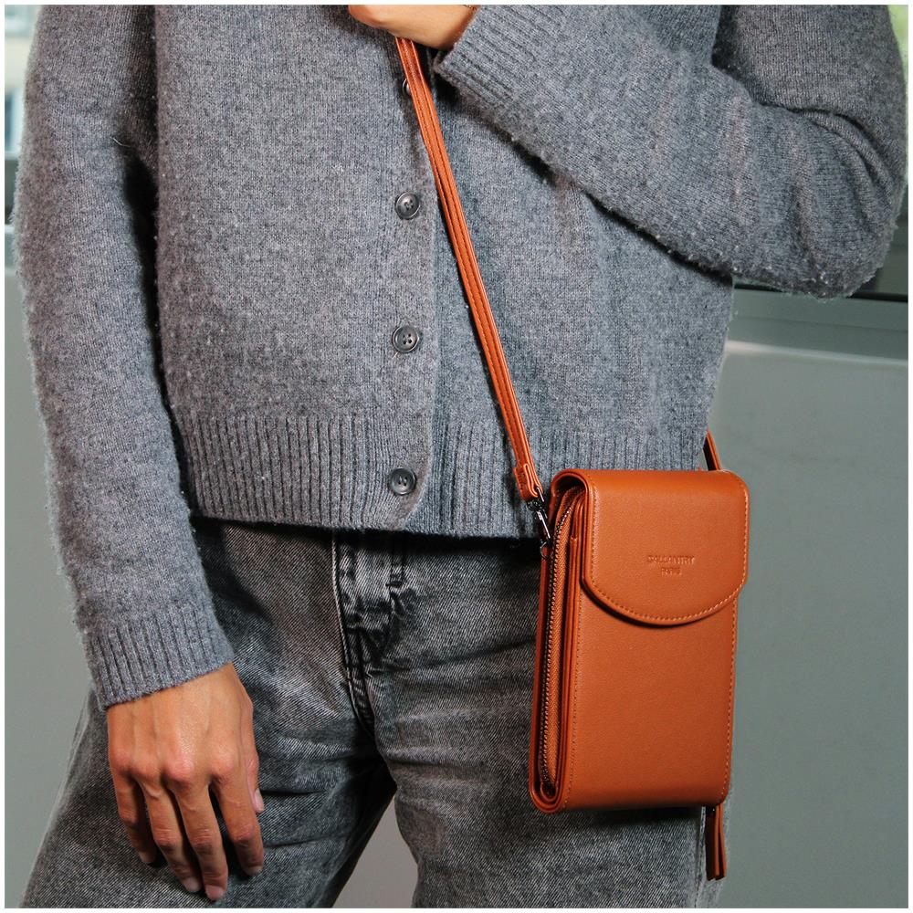 Borsa A Tracolla Multiscomparto In Similpelle - Paris - Marrone - Foto 6