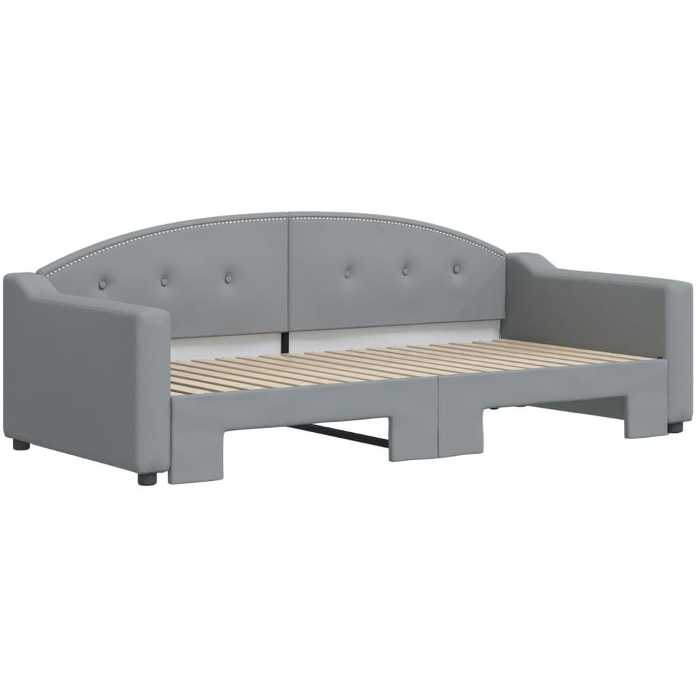 Divano Letto Con Letto Estraibile Grigio Chiaro 90x190 Tessuto - Foto 3