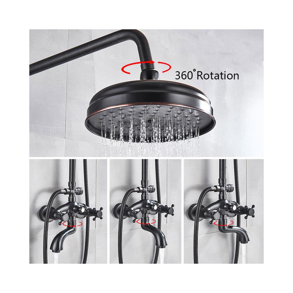 Rubinetto per doccia, Blackswan, tipo M17.1, modello nero antico, misura 20 cm - Foto 2