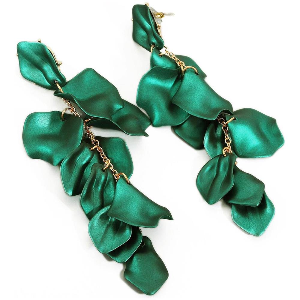 Orecchini Lunghi di Lusso a Petali di Rosa - Foto 2