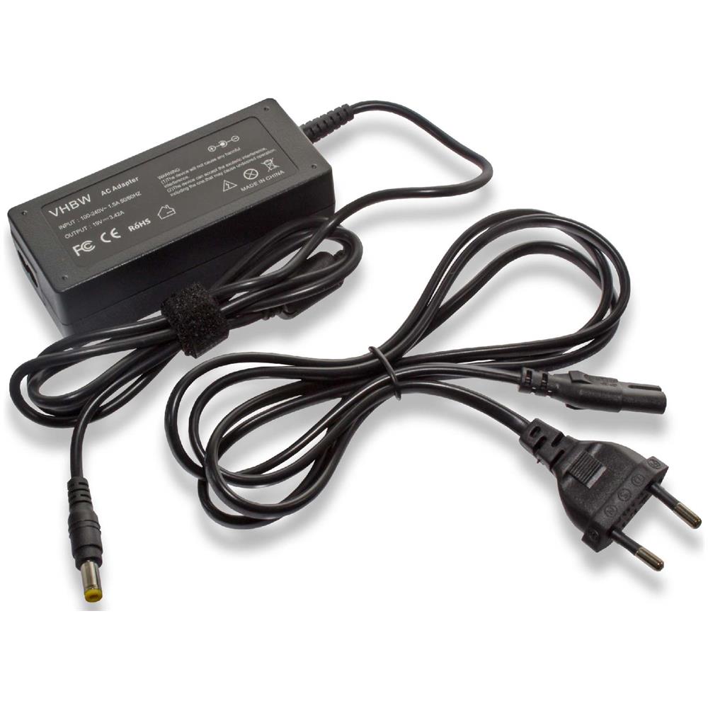 Alimentatore Notebook 19v, 3.42a, 65w Per Acer Aspire Sostituisce Liteon Pa-1650-02, Lc. adt01.003, Lc. t2801.006, Pa-1750-02, Pa-1900-04 - Foto 1