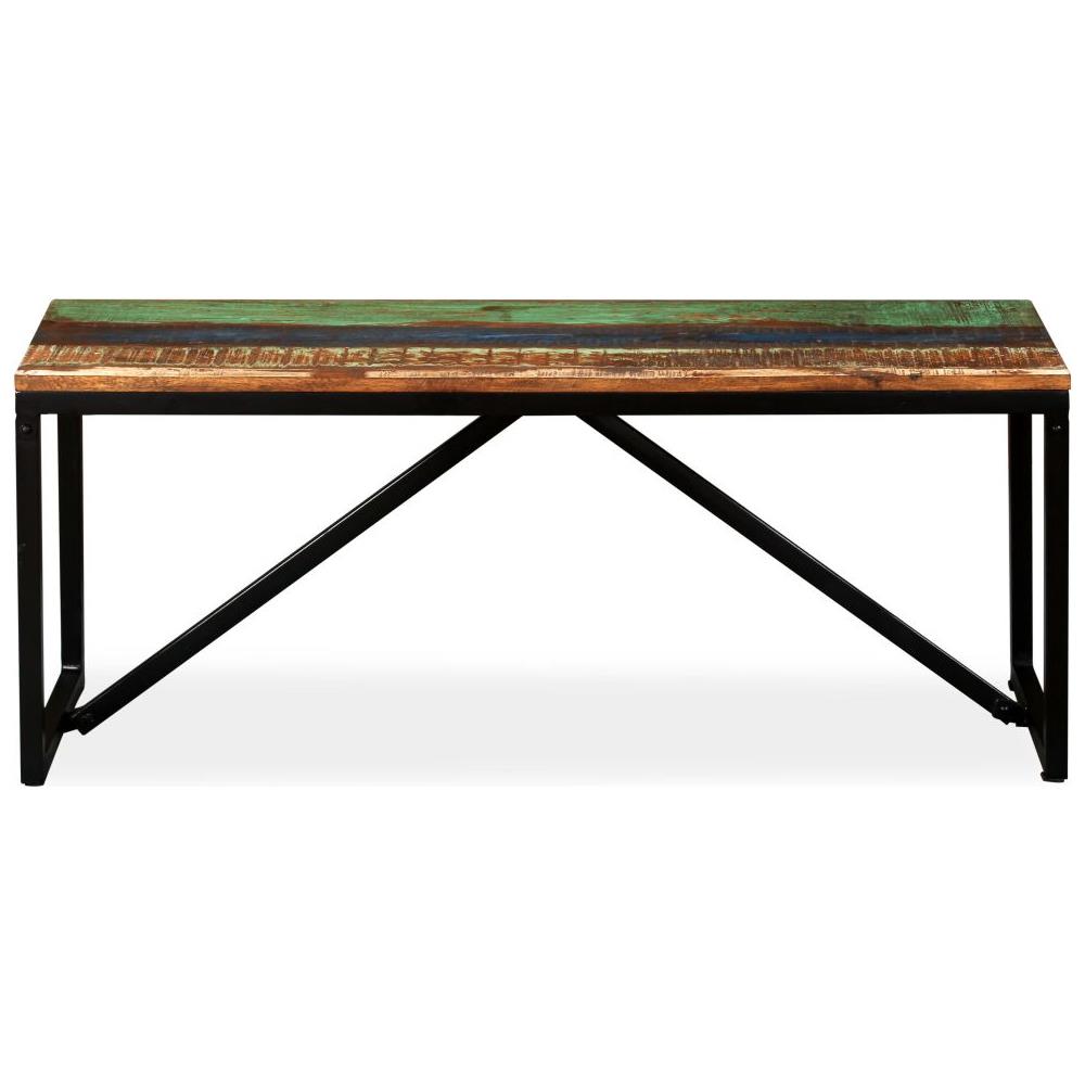 Panca In Legno Massello Di Recupero 110x35x45 Cm - Foto 2