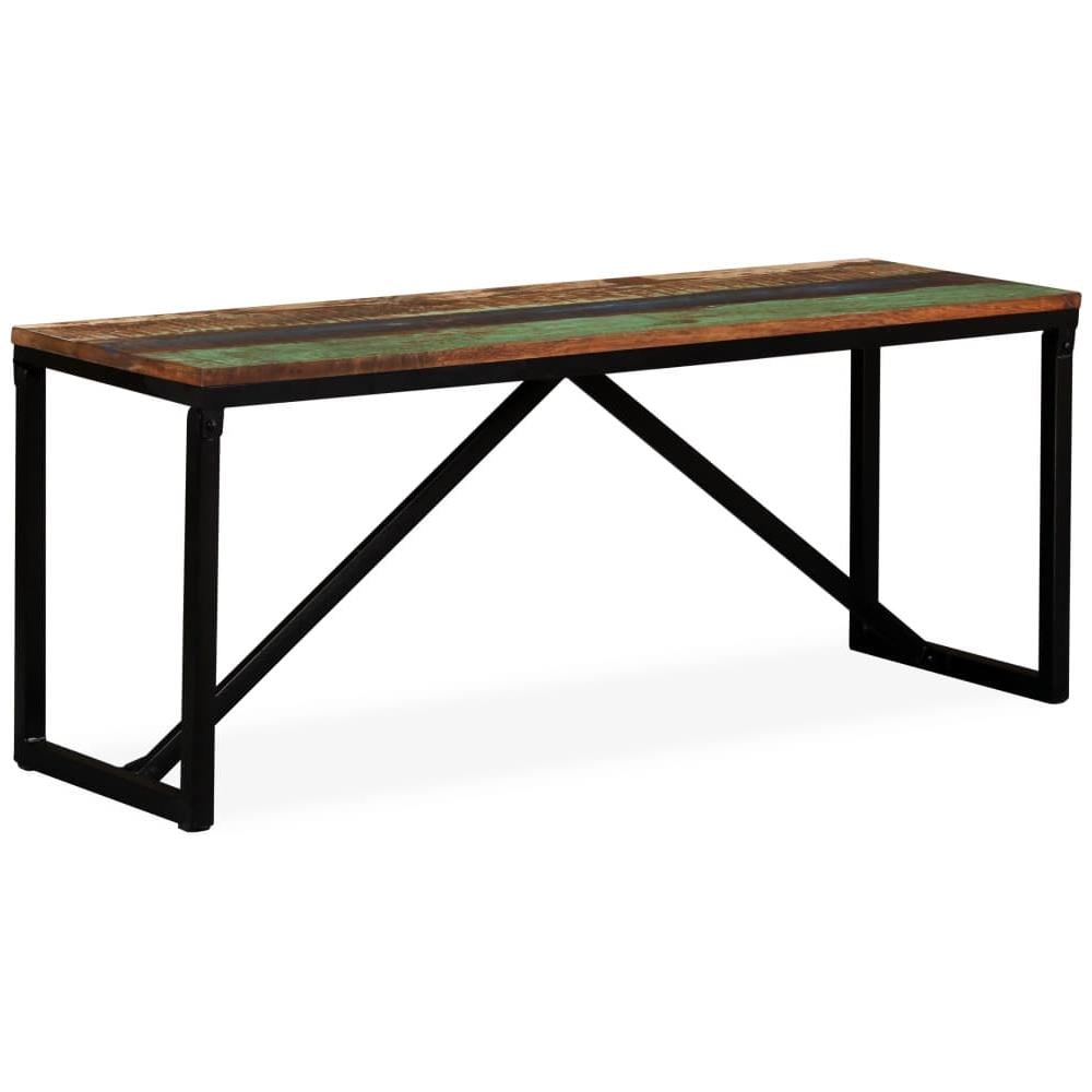 Panca In Legno Massello Di Recupero 110x35x45 Cm - Foto 7