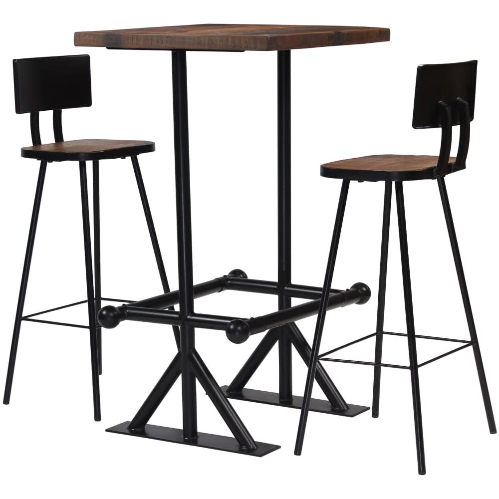 Set Da Bar 3 Pz In Legno Massello Di Recupero - Foto 1